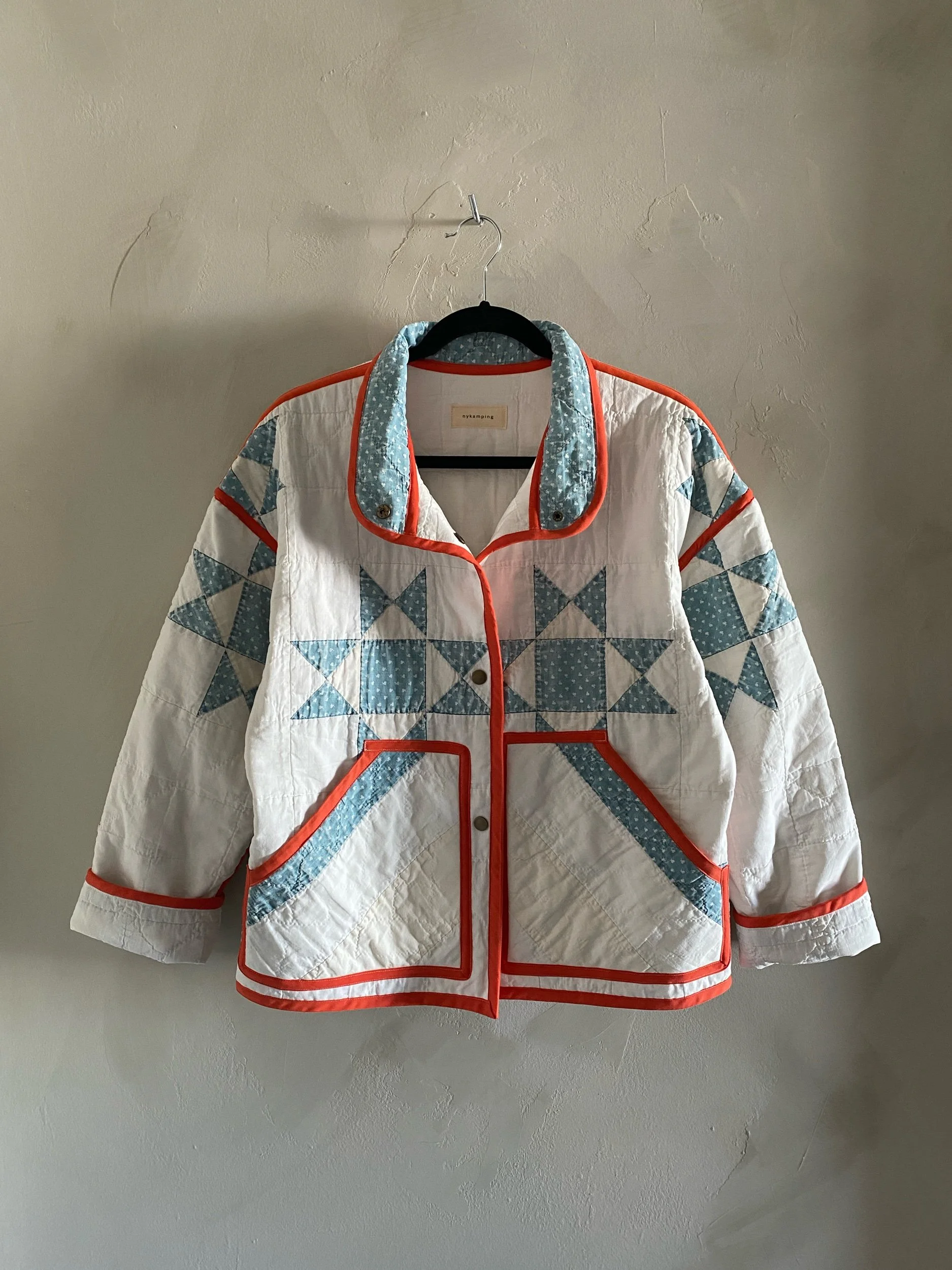 cropped jacket in blue