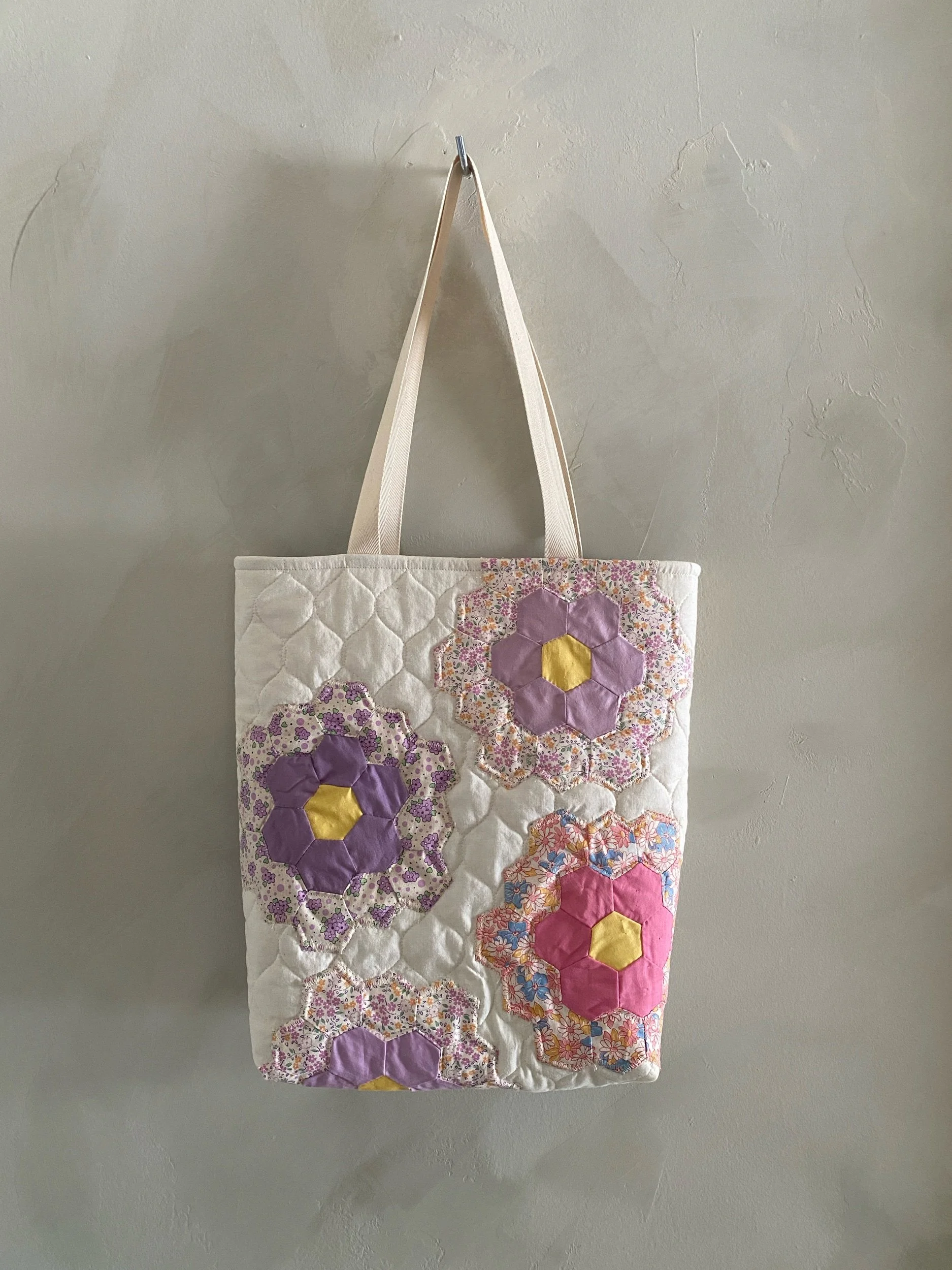 market bag in flowers