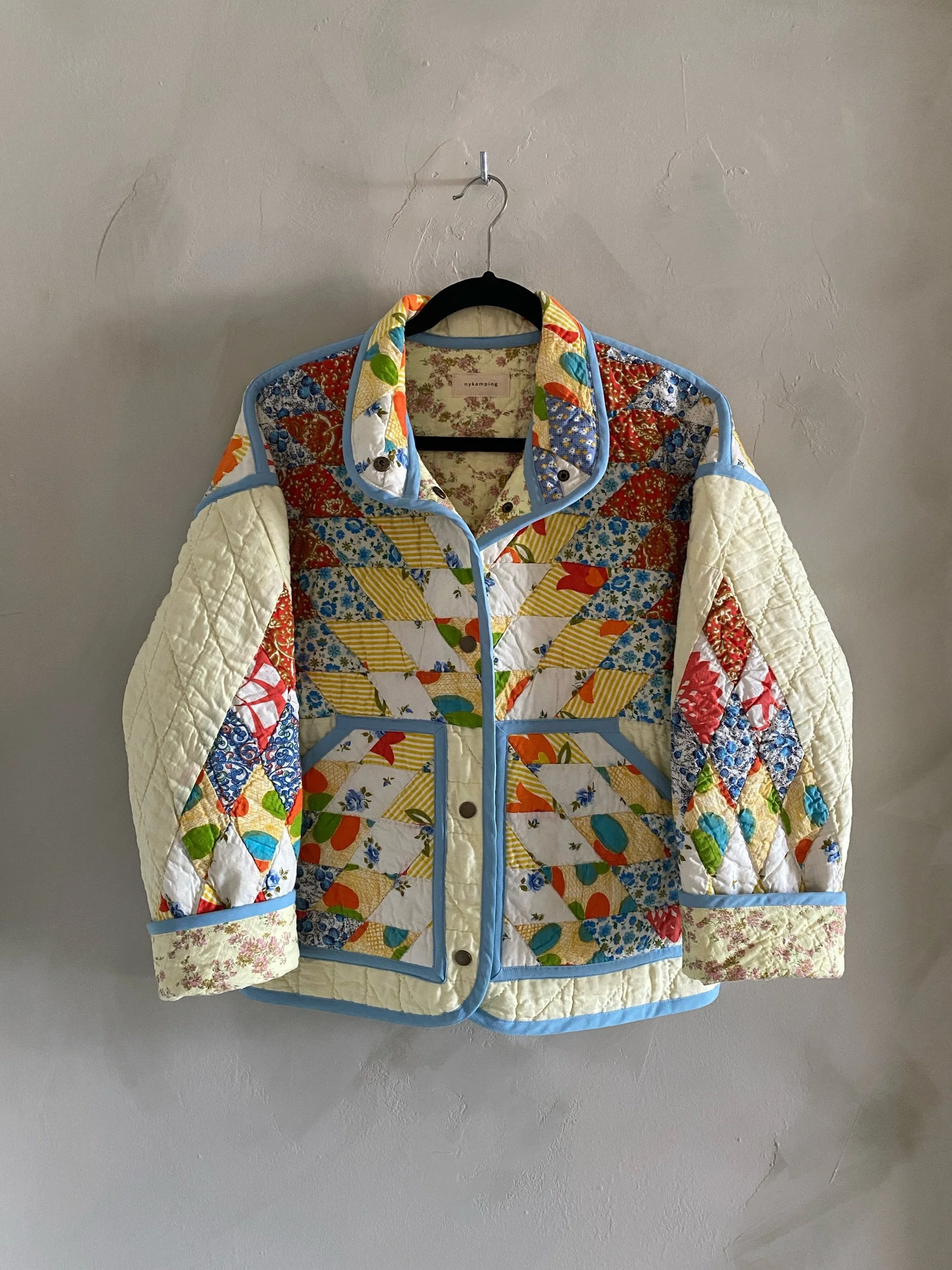 cropped jacket in butter yellow