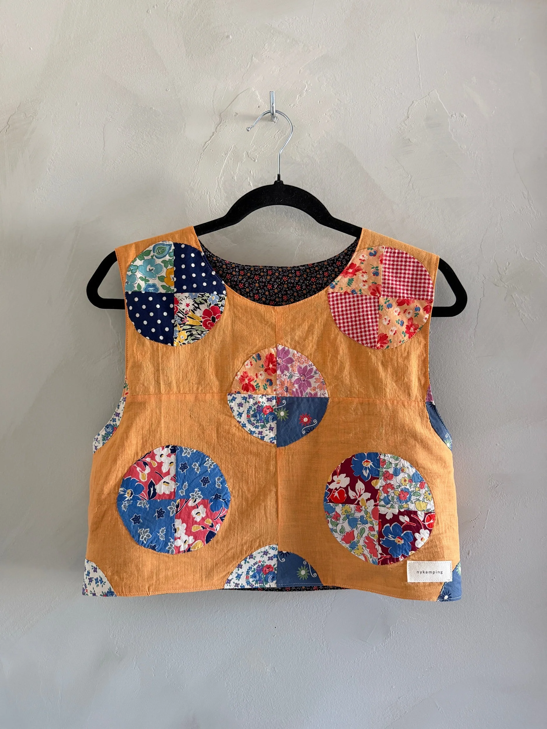 quilt top tank in orange