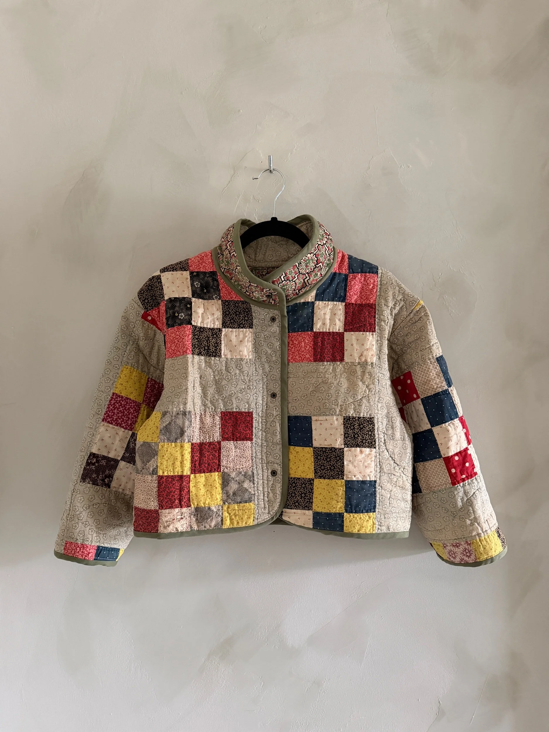 cropped jacket in squares