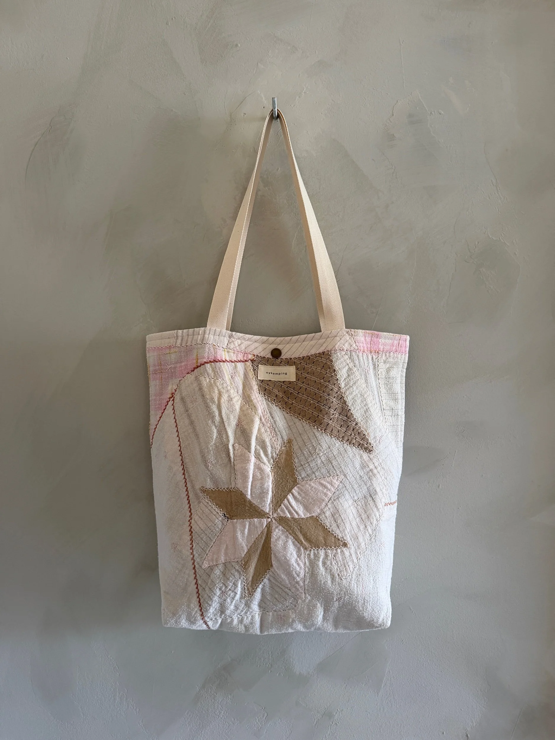 market bag in crazy quilt