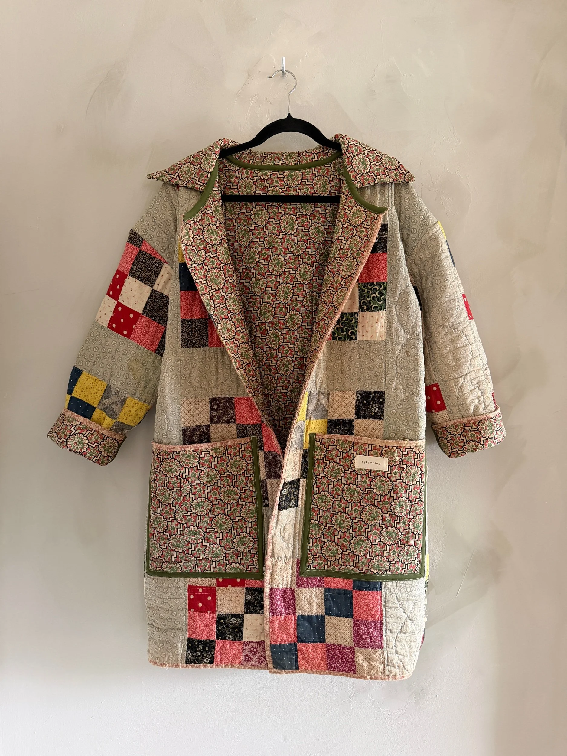 midlength jacket in squares