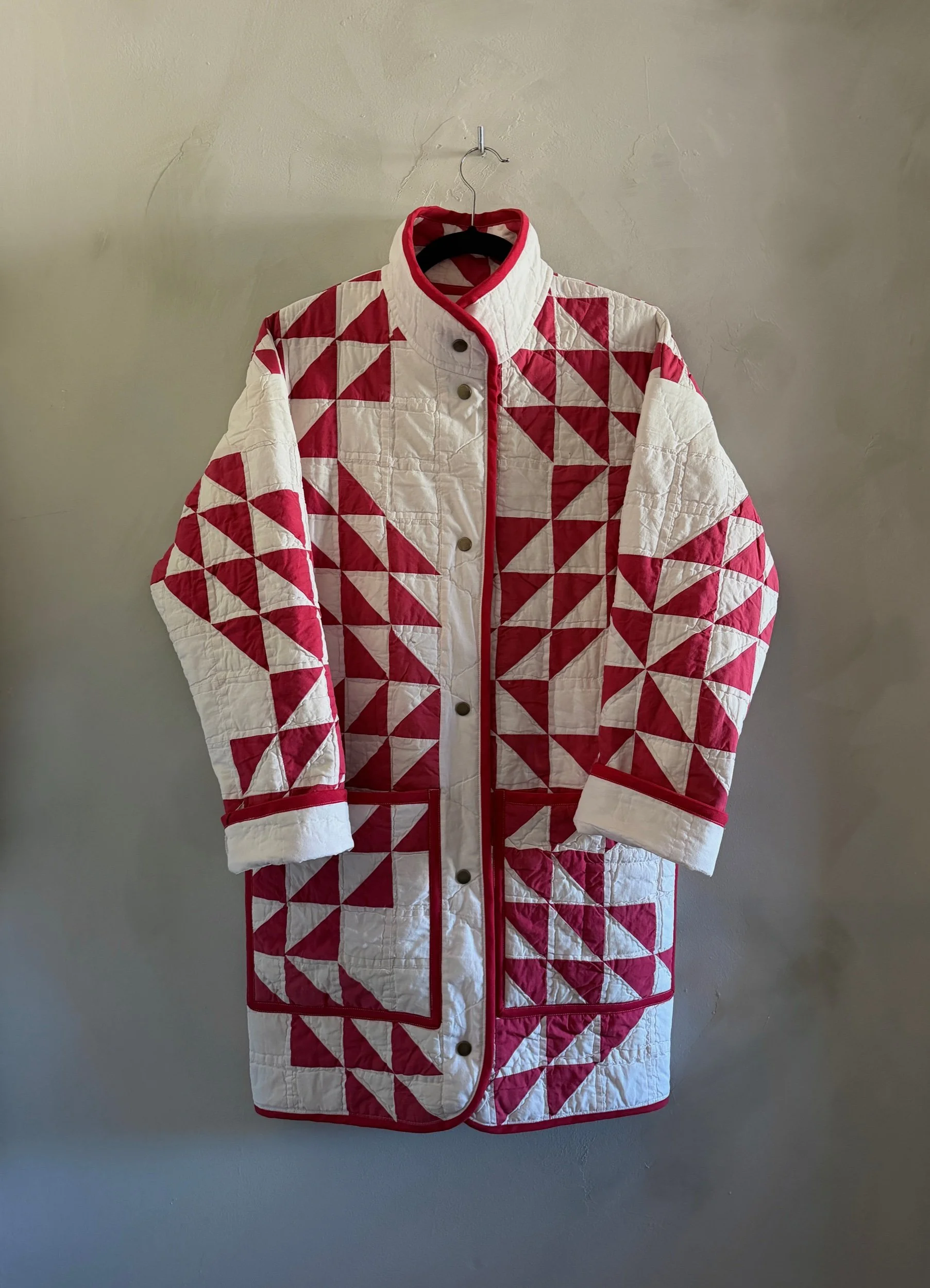 midlength jacket in red