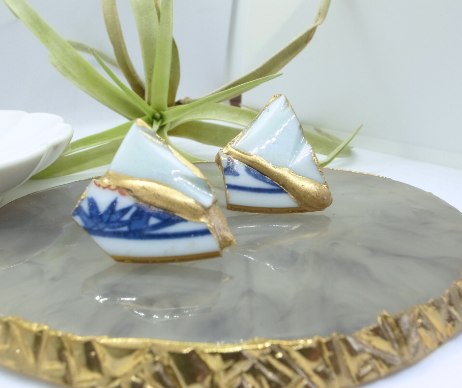 #3009 Kintsugi Jewelry_Japanese Pottery x Aritax earrings◾️