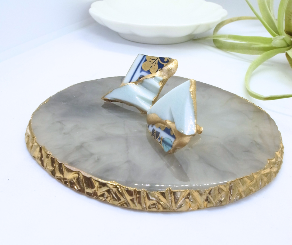 #3005 Kintsugi Jewelry_Japanese Pottery x Arita x earrings◾️