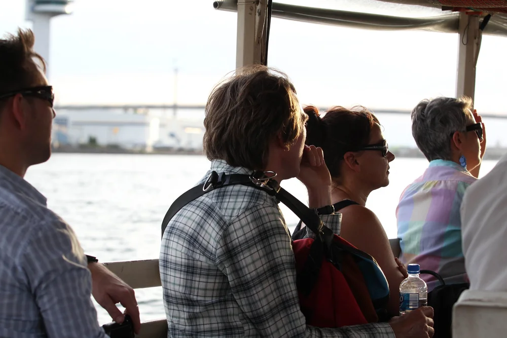 Audience seafaring during performance on HMAS Blackbird