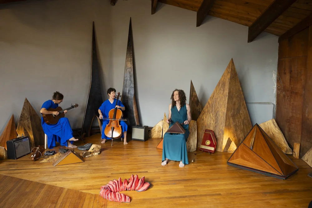 Psychedelic fork music with furniture designed by Wharton Esherick