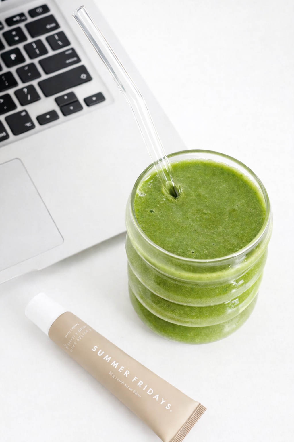 Green juice lifestyle flat lay — Green Juice & Marketing wellness brand design studio