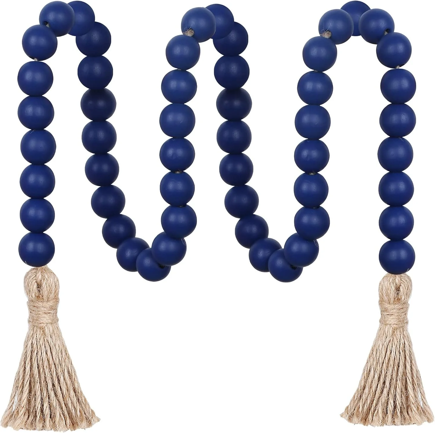 39in Wood Bead Garland Tassels