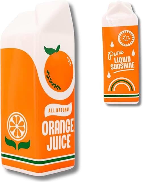 ban.do Retro Inspired Novelty Ceramic OJ Carton Flower Vase