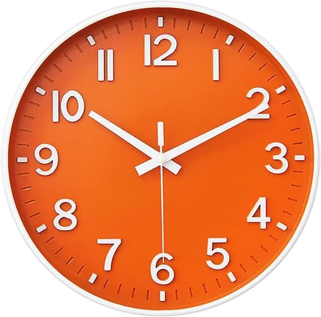 12 Inch Orange Wall Clock