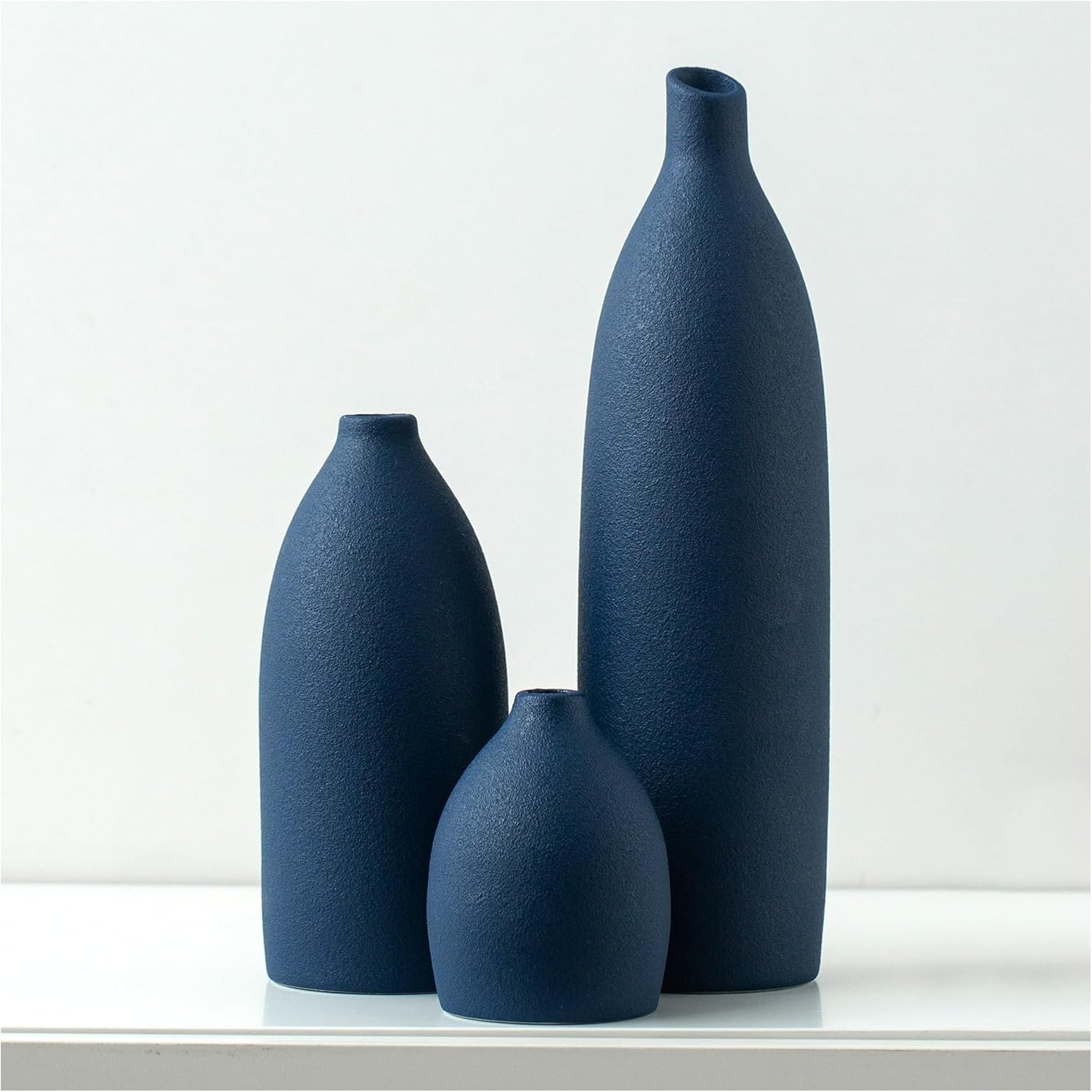 Matte Blue Vase Set 