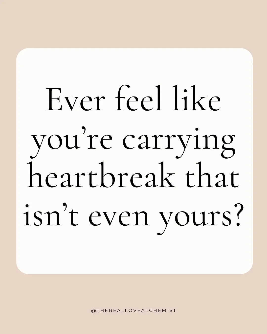 So much of what I thought was my &ldquo;issues with love&rdquo; weren&rsquo;t  mine at all.

They were my ancestors.

Their survival patterns, their blocked throat chakras, their belief that crumbs were all you could hope for.

And it clicked: this i