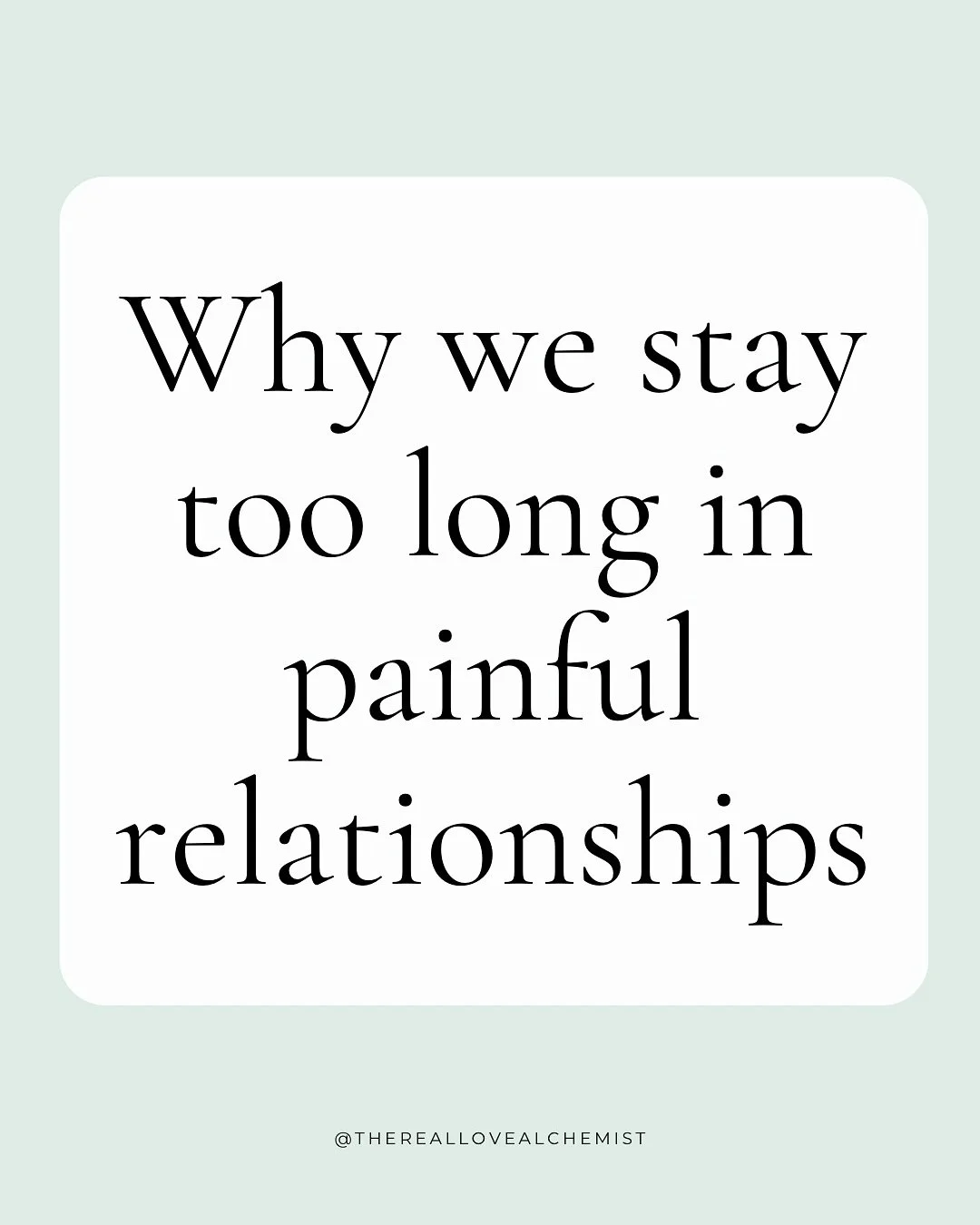 We don&rsquo;t stay too long in painful relationships because we&rsquo;re weak.

We stay because our nervous system learned that holding on feels safer than being left.

That&rsquo;s why we explain away the late replies.

That&rsquo;s why we keep hop