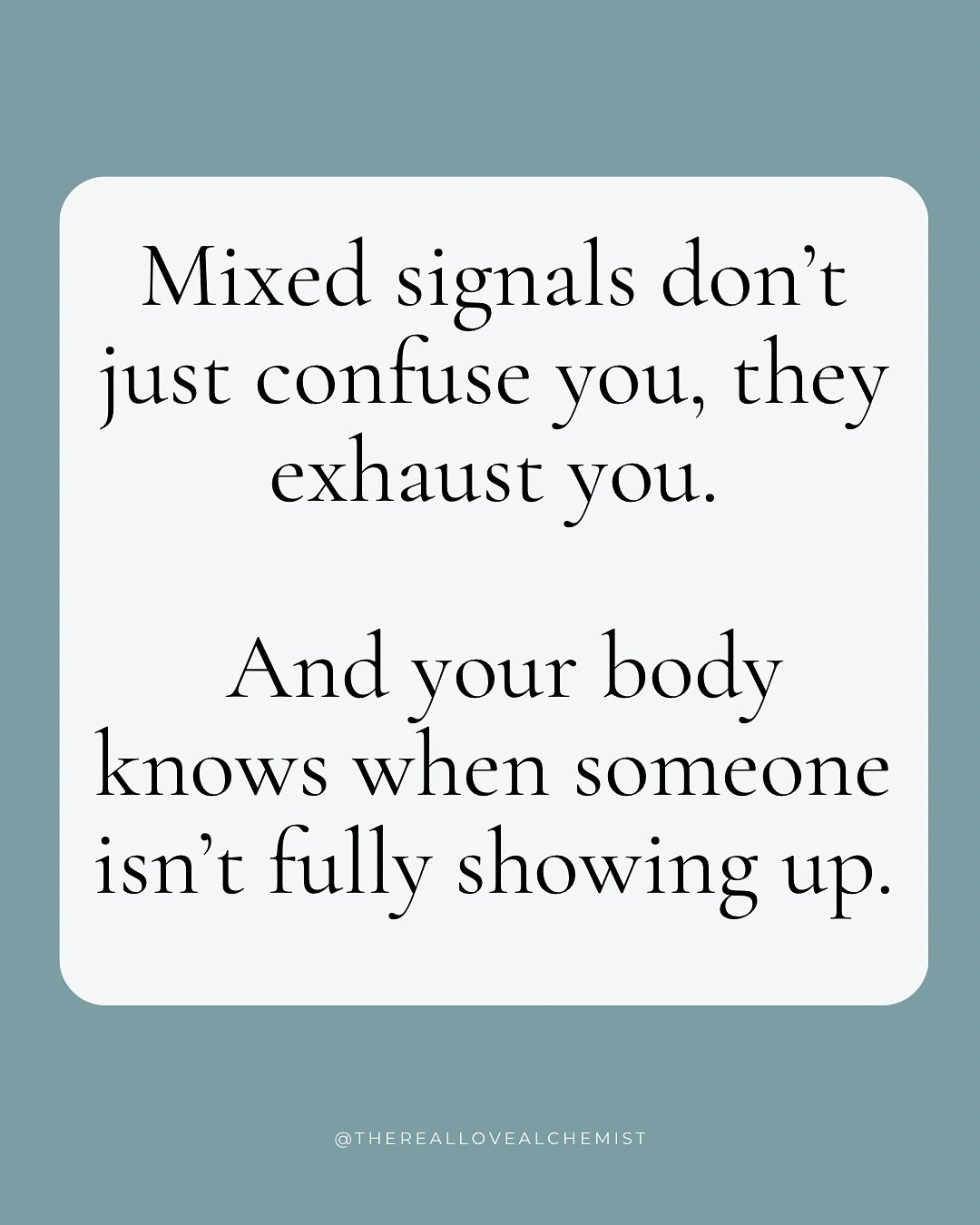 You know that feeling when someone isn&rsquo;t really choosing you?

You don&rsquo;t need a psychic to tell you &hellip;your body already knows.

It&rsquo;s in the pit in your stomach when the text takes too long.

It&rsquo;s in the way you start reh