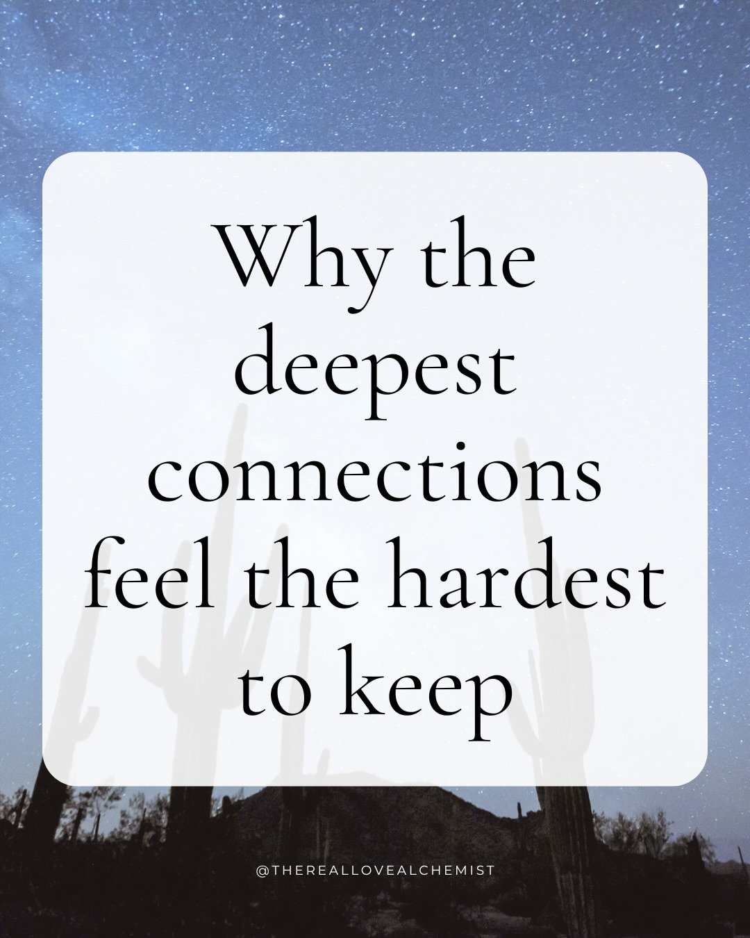 I used to think something was wrong with me because the deepest connections were always the ones that felt the most unstable&hellip; the most intense&hellip; the most impossible to hold onto.

I could feel a soul-level resonance with someone, and at 