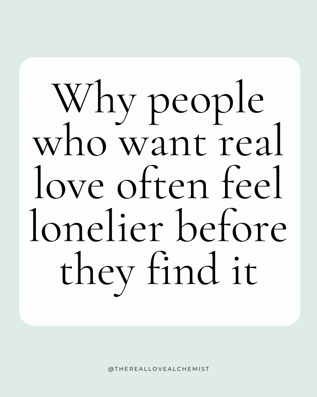 I remember this phase so clearly.

I was doing the work.

I wasn&rsquo;t entertaining dynamics that hurt anymore.

I had finally stopped talking myself into things that didn&rsquo;t feel right.

And somehow&hellip; I felt lonelier.

I kept thinking, 