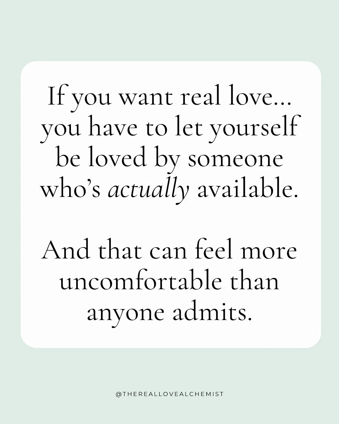 I used to think &ldquo;emotional availability&rdquo; was just about finding the right person.

But even if the right person had shown up,
I wouldn&rsquo;t have been able to let them all the way in.

Because my heart was still guarded.
My body was sti
