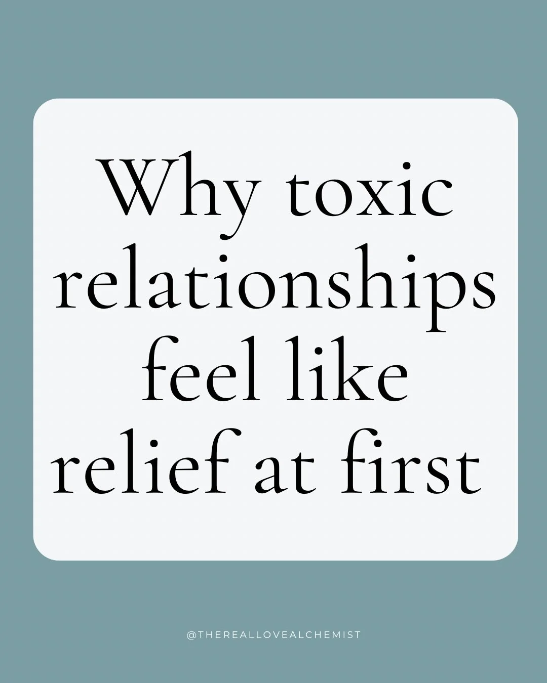 One of the most freeing things I ever realized was this:
I didn&rsquo;t walk into painful relationships because I didn&rsquo;t love myself.

I walked into them because, at the beginning, they felt like relief.

Relief from feeling alone. 
Relief from