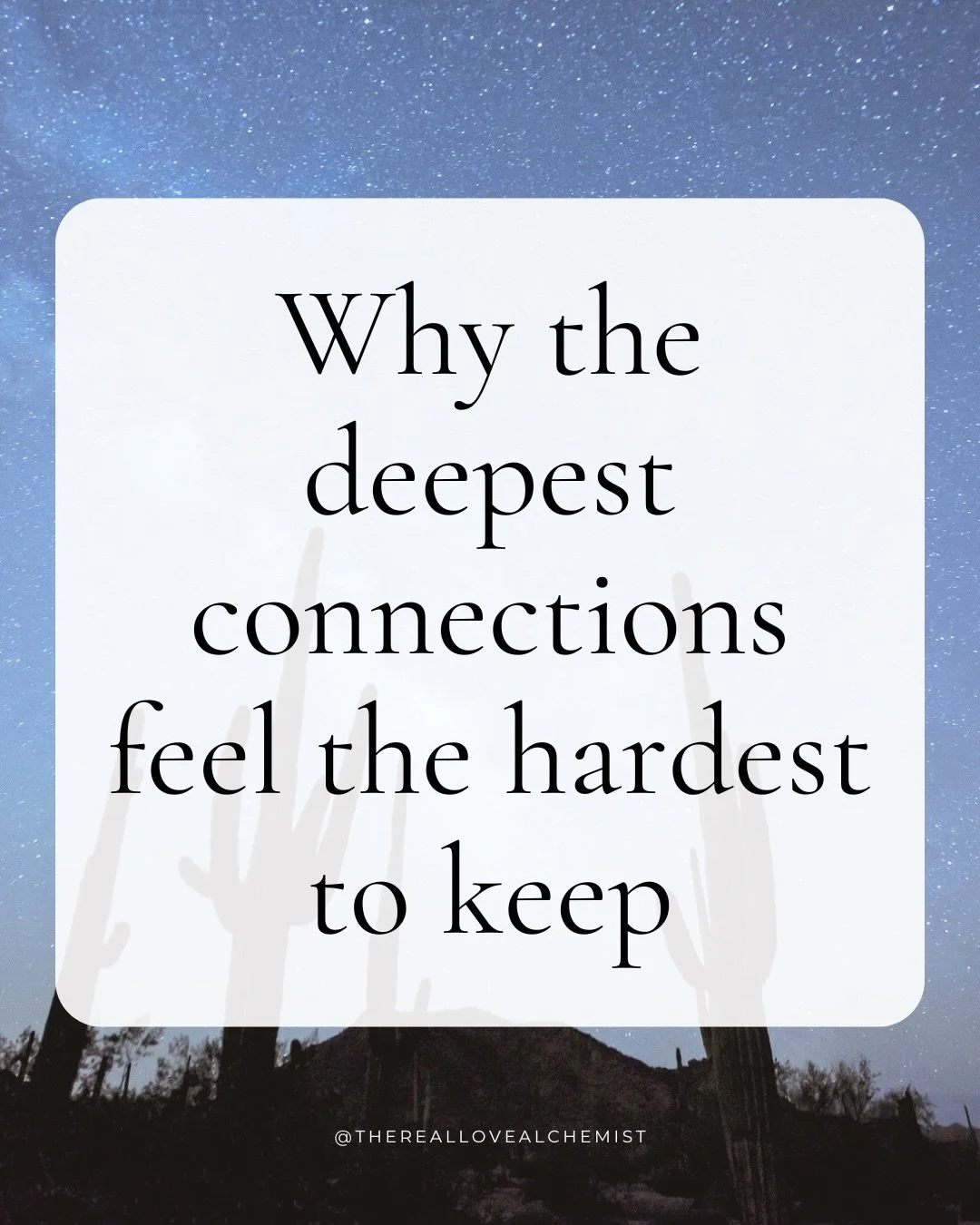 I used to think something was wrong with me because the deepest connections were always the ones that felt the most unstable&hellip; the most intense&hellip; the most impossible to hold onto.

I could feel a soul-level resonance with someone, and at 
