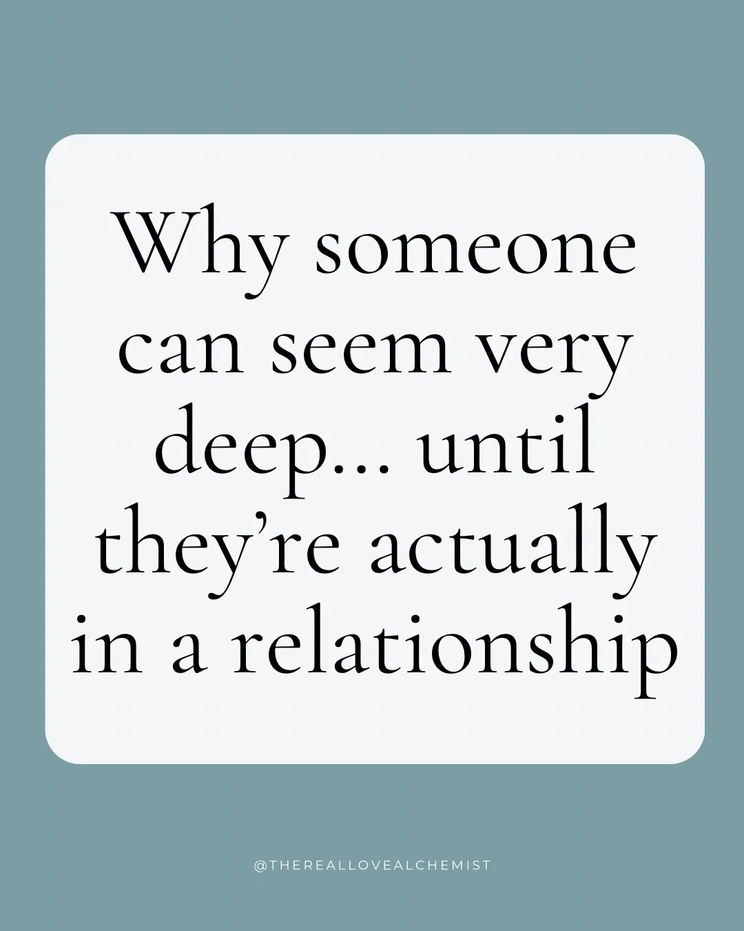 Someone can have emotional depth but not relational capacity.

A lot of us have had the experience of meeting someone who seems incredibly deep. 

The conversations go on for hours. They can talk about childhood, healing, relationships, and spiritual