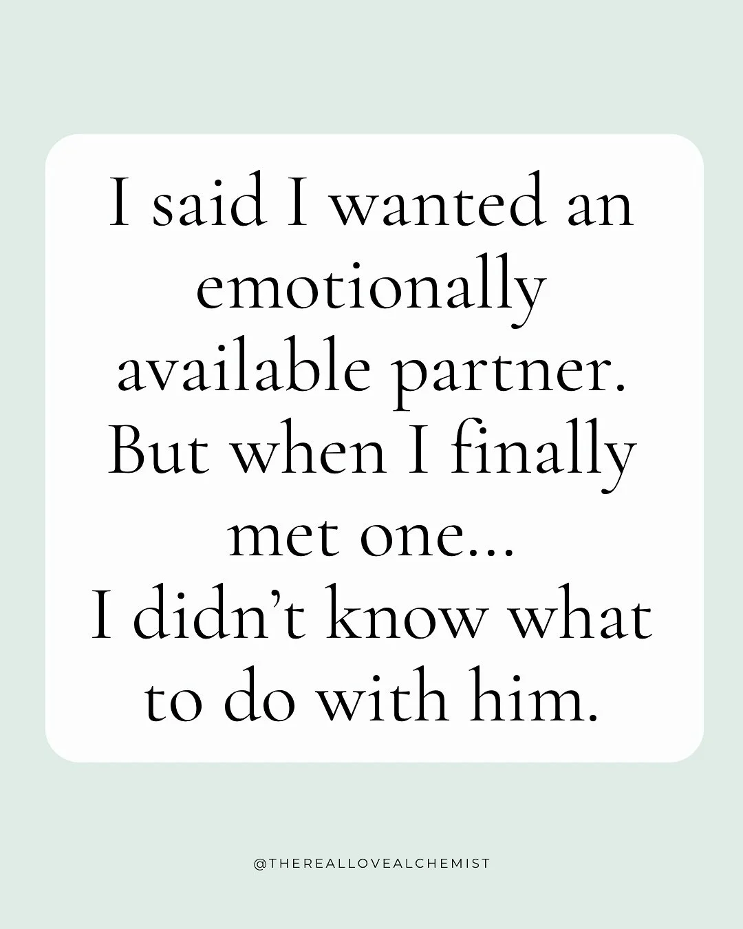 We don&rsquo;t talk enough about this part of the healing journey:

That sometimes the thing we want most-
real love, presence, and connection-

can feel terrifying when we haven&rsquo;t yet felt safe with our own emotions.

If this post speaks to yo