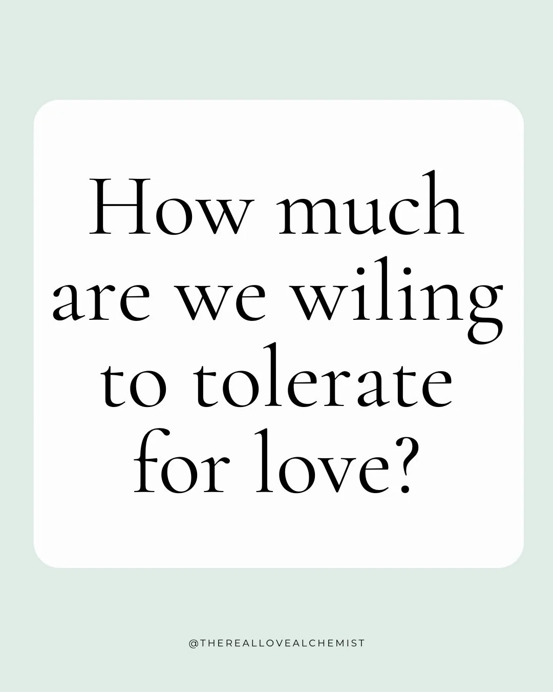 What are you tolerating/ have tolerated for love that you want to stop? Sharing it in the comments starts to shift the energy↡