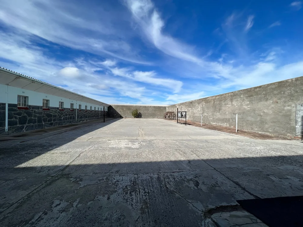  The yard outside of Mandela’s row, where he had a garden.  