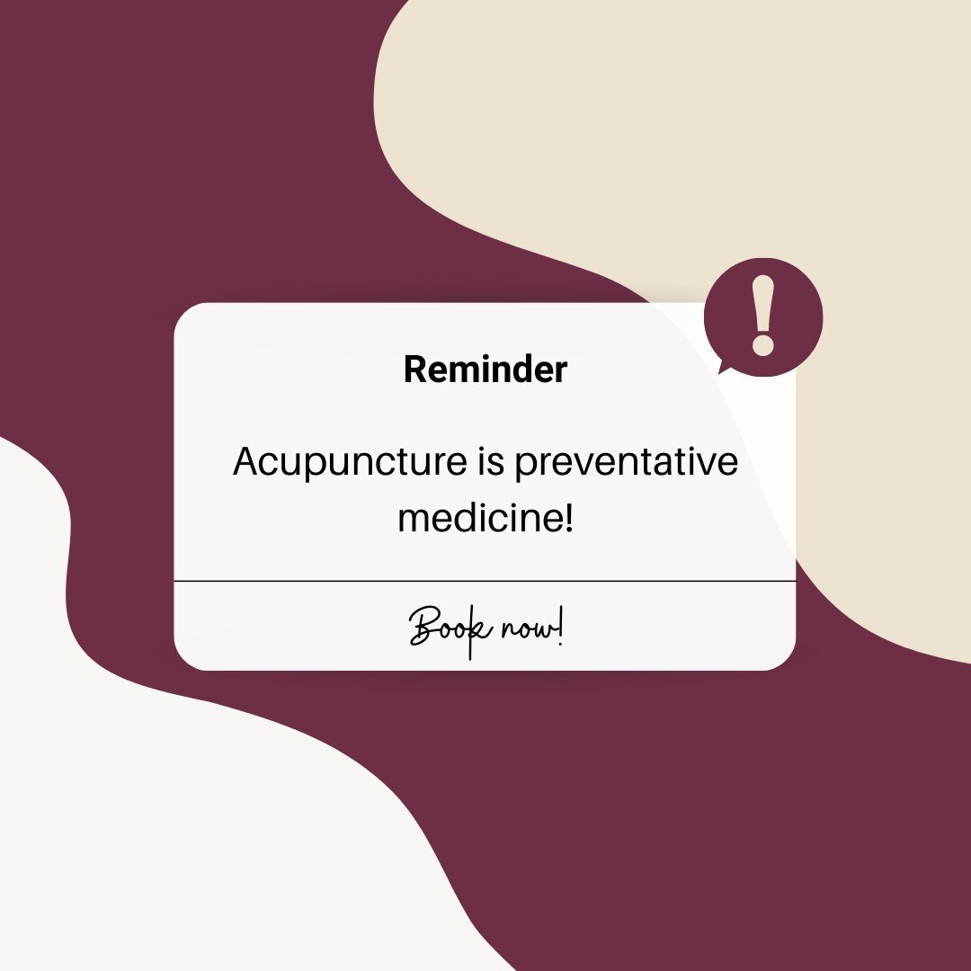 Good news: you don't have to wait until you feel terrible to get acupuncture! 😂⁠
⁠
Chinese medicine is, at its heart, a preventative medicine. Sure, it can (and does!) help you improve your health if you're injured or feeling unwell - but it also is