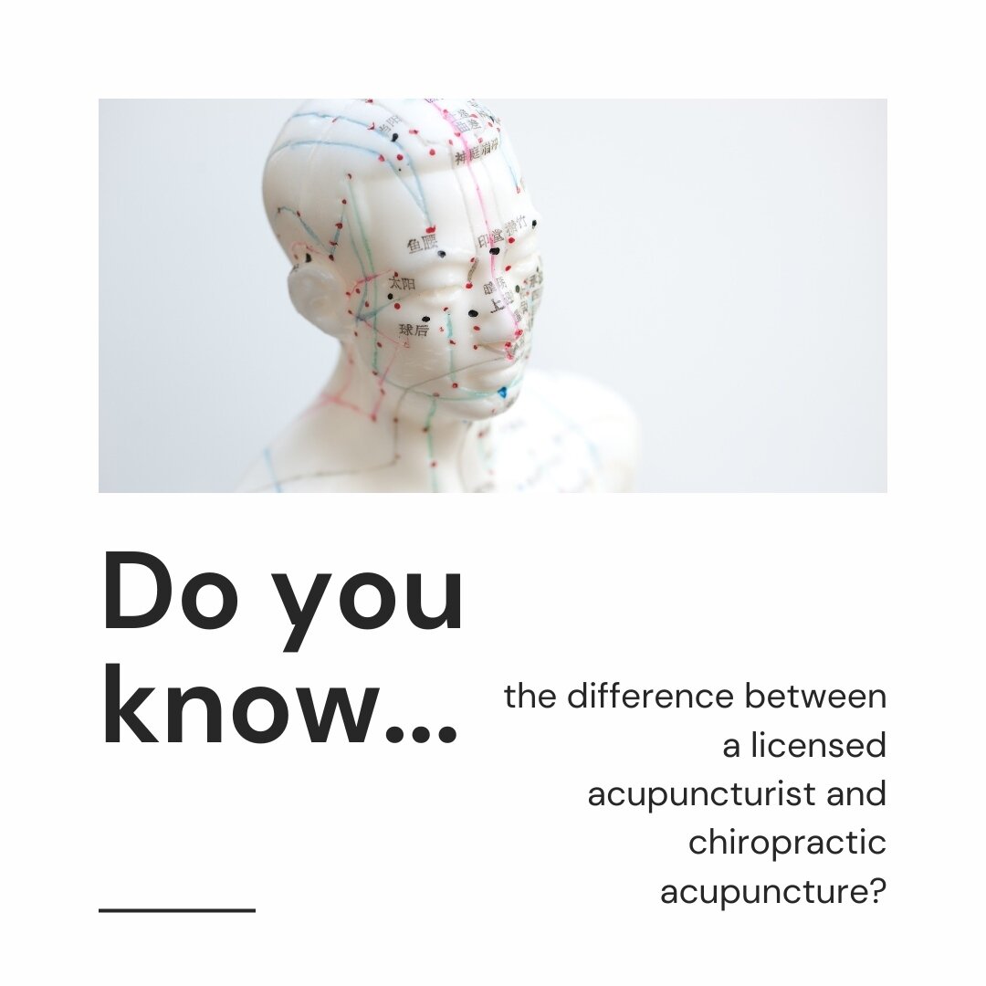 Time for another FAQ! I get asked the difference between a chiropractor doing acupuncture and what I am - a licensed acupuncturist (LAc) - all. the. time. So, I wrote a blog entry to explain some of the differences! This entry may also be helpful to 