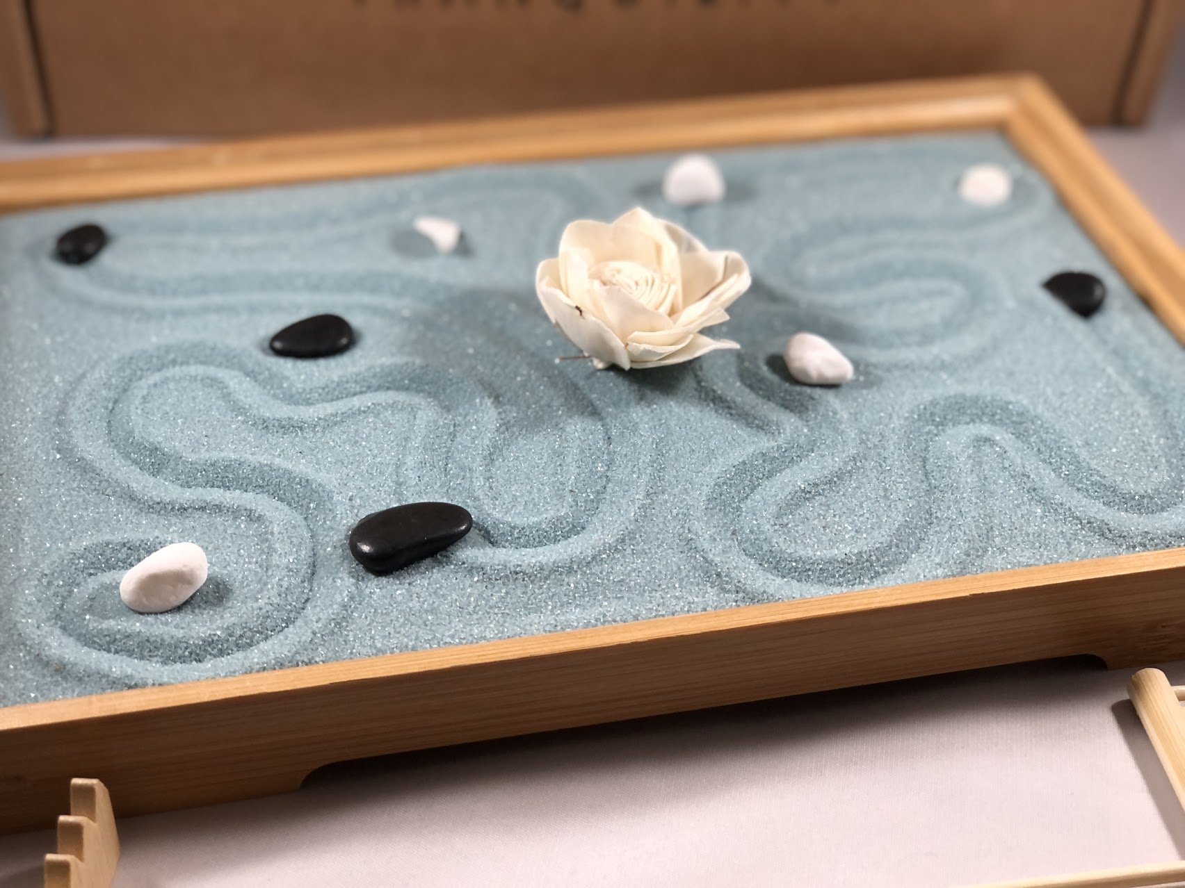 Mini Zen Garden Kit - Tabletop Sand Box For Meditation, Home Office Decor & Relaxation Gift