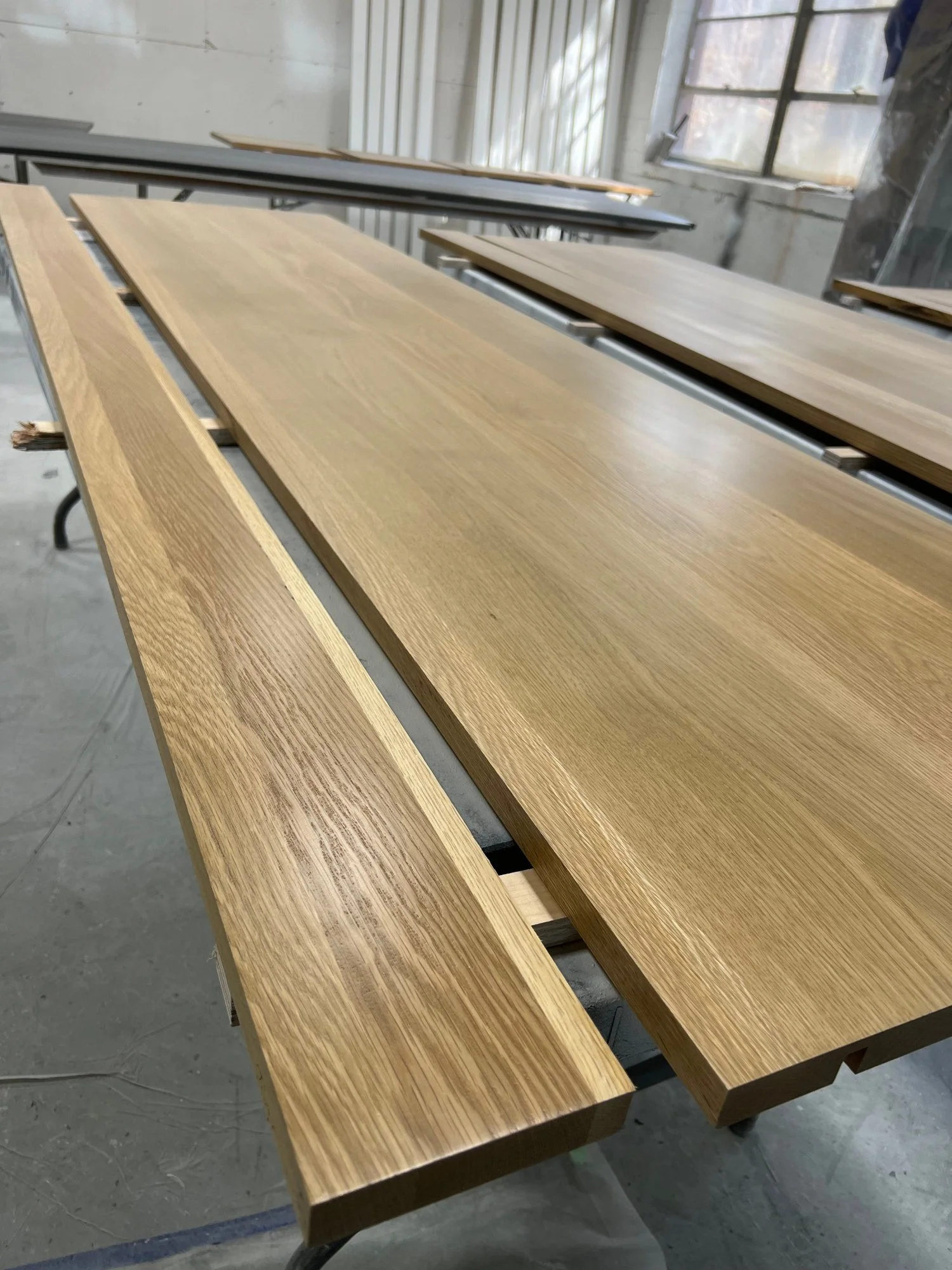 In our Canton shop — White oak panels