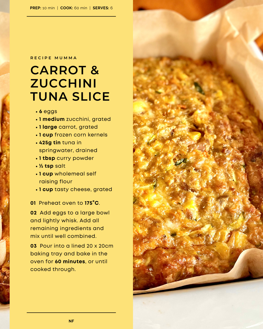 Carrot and Zucchini Tuna Slice — Recipe Mumma