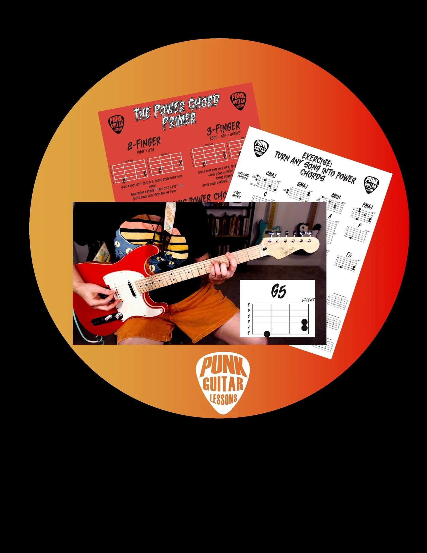 Slowly but surely finishing up our first paid tutorials! Courses include:

-The Tuning Tutorial
-The Power Chord Primer (featured here)
-Downward Palm Muting P.E.
-Beginner's Guide to Punk, Metal &amp; Alternative Guitar

Get decades of experience in