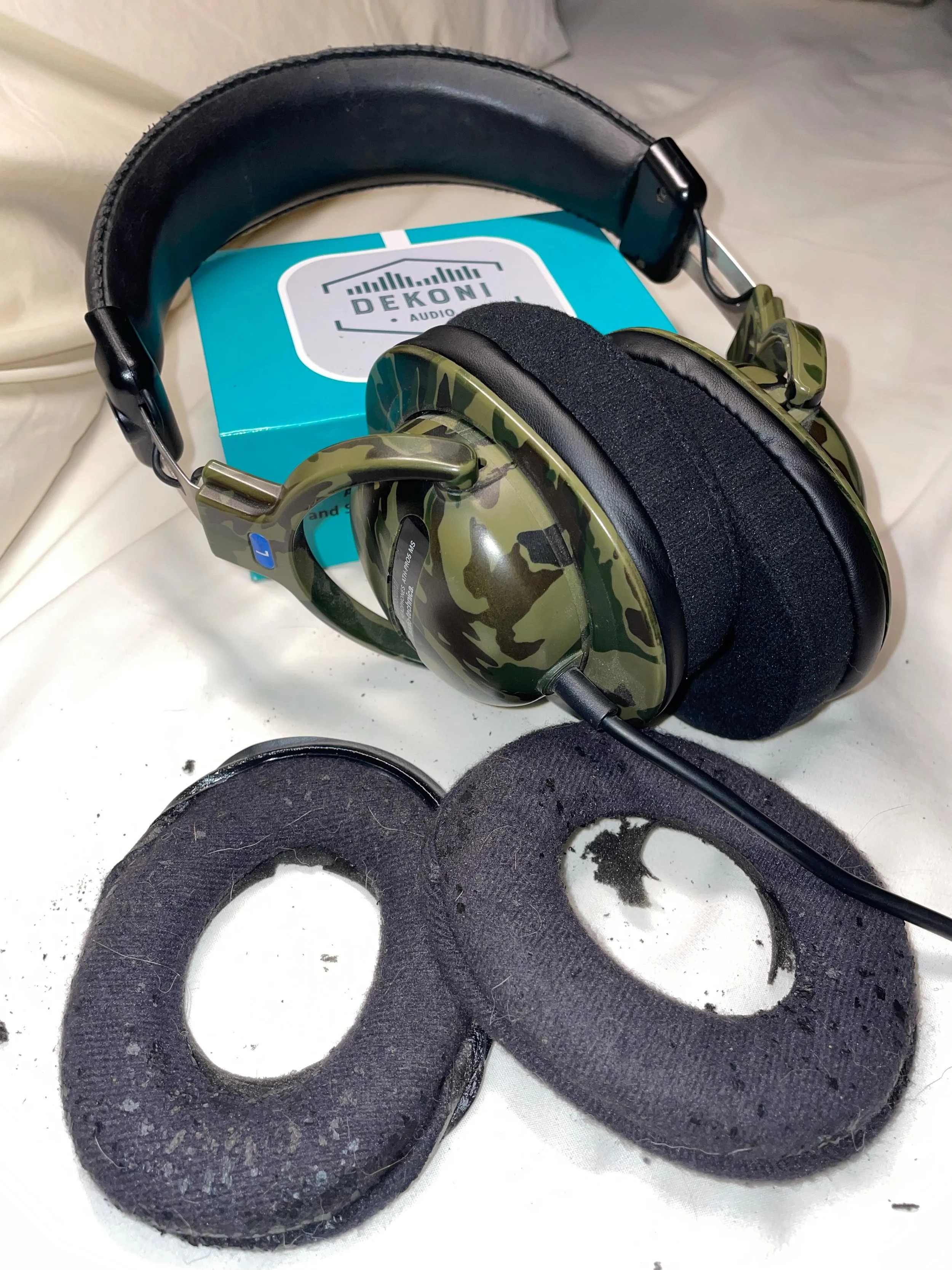 these tracking headphones still sounded good but the pads were so hurty and falling apart. didn&rsquo;t know you could easily replace them! 

recording my first album since my band broke up. making it 100% for me, like a therapy exercise. an aggravat