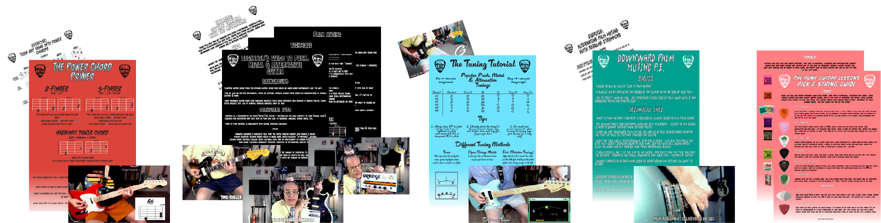 A thumbnail of all the contents you get with the purchase of the Punk Package - which includes every single PGL course including the Pick & string guide. it's a tremendous value and you save $25 versus buying individually.