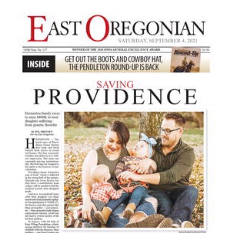 Our very own FRSS1L warrior @providence_grace  was featured on the front page of #eastoregonian . To read article or donate, click link in our BIO