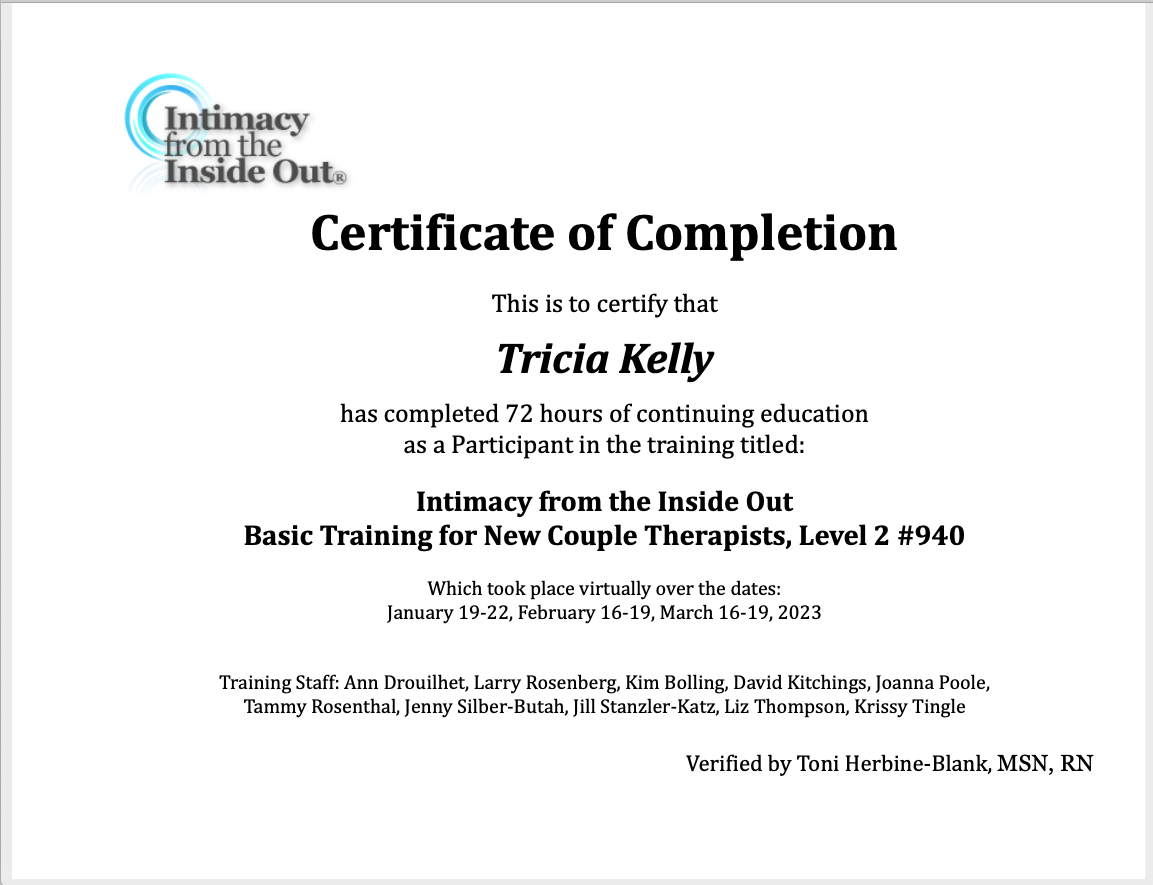 IFS Level 2 Training ~ Intimacy From the Inside Out Basic Training