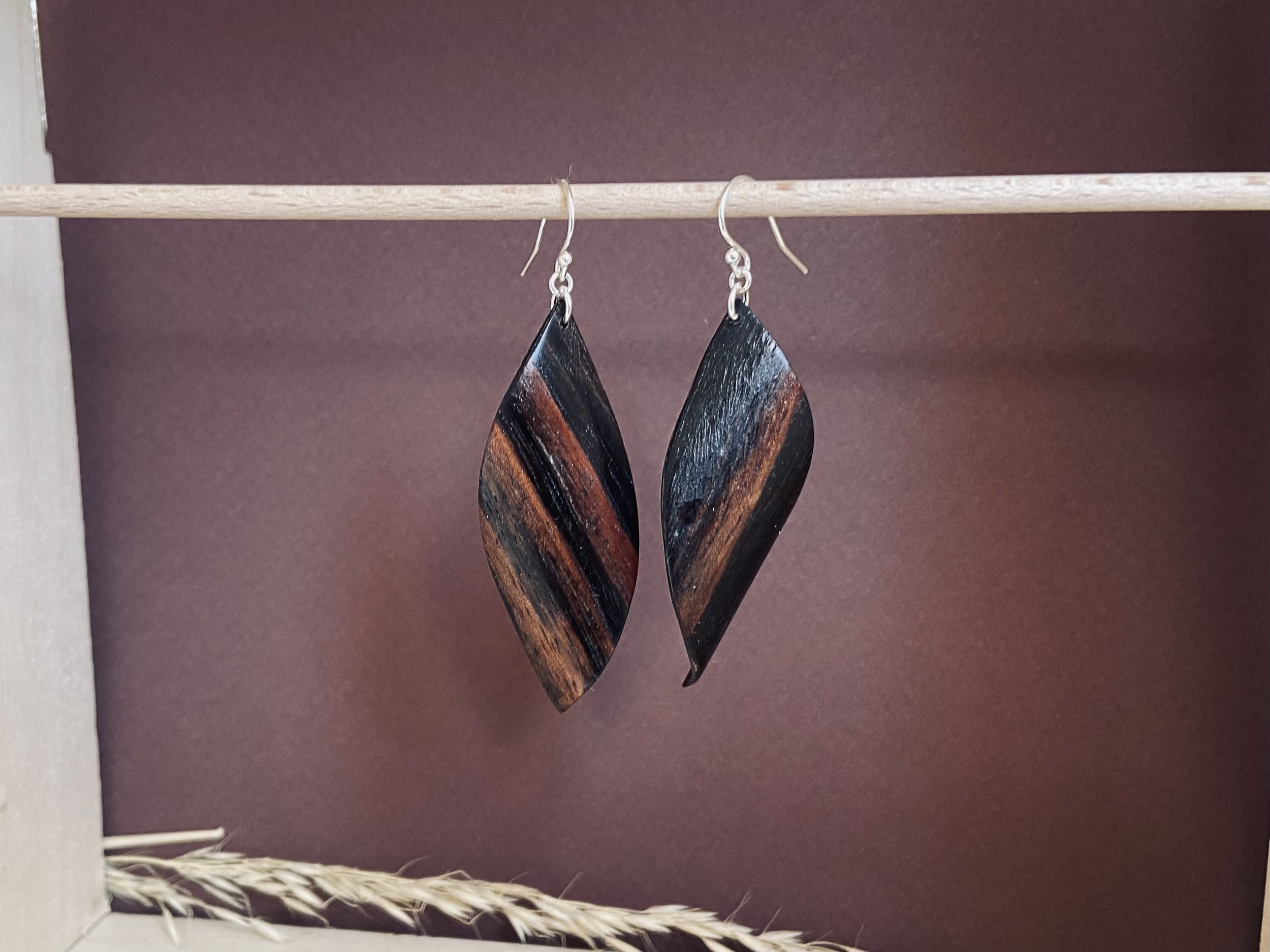 Boucles d'oreilles gouttes - Ebène