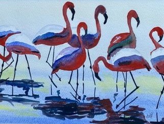 Flamingos+watercolour+12+x+16+in+%C2%A340.jpg