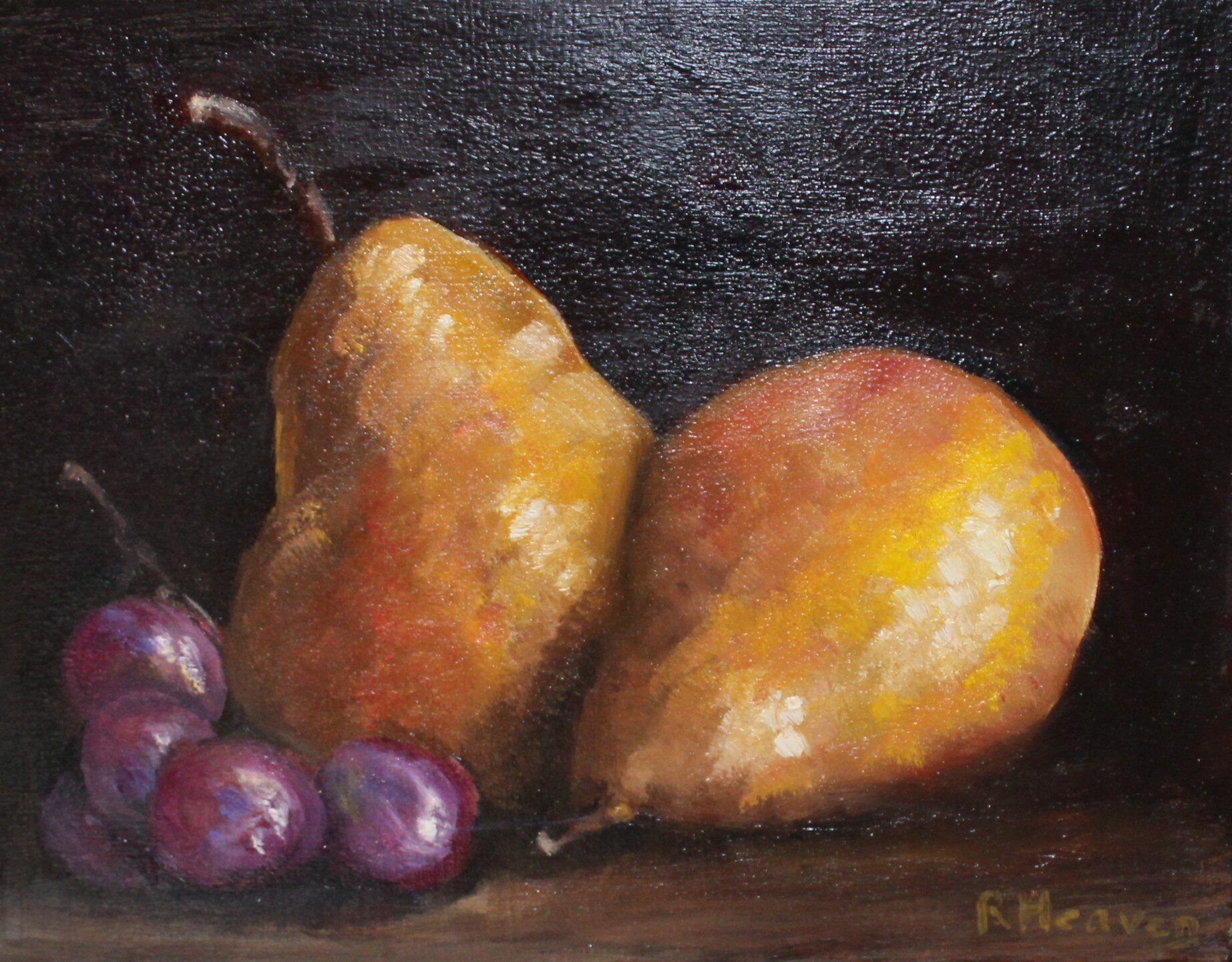 On exhibition at Salisbury Hospital in aid of ArtCare until 9th February - &quot;&quot;Pears and Grapes&quot; by Rosamon Heaven