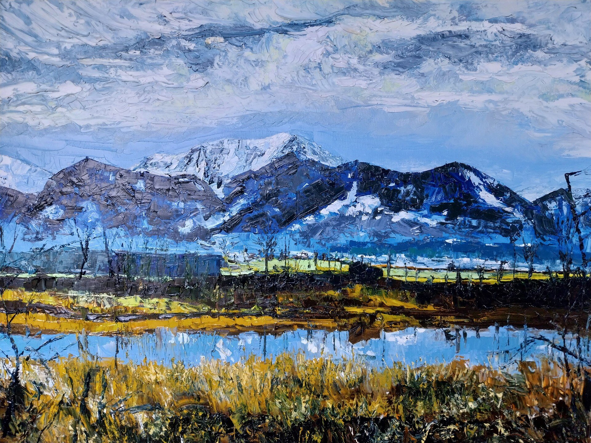 &quot;The View from the Cabin&quot;, oil on canvas 80cm x 60cm by Andy Redwood