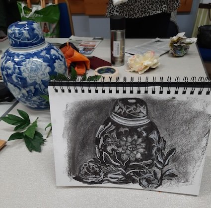Demo/Workshop: Redactive Drawing in Charcoal