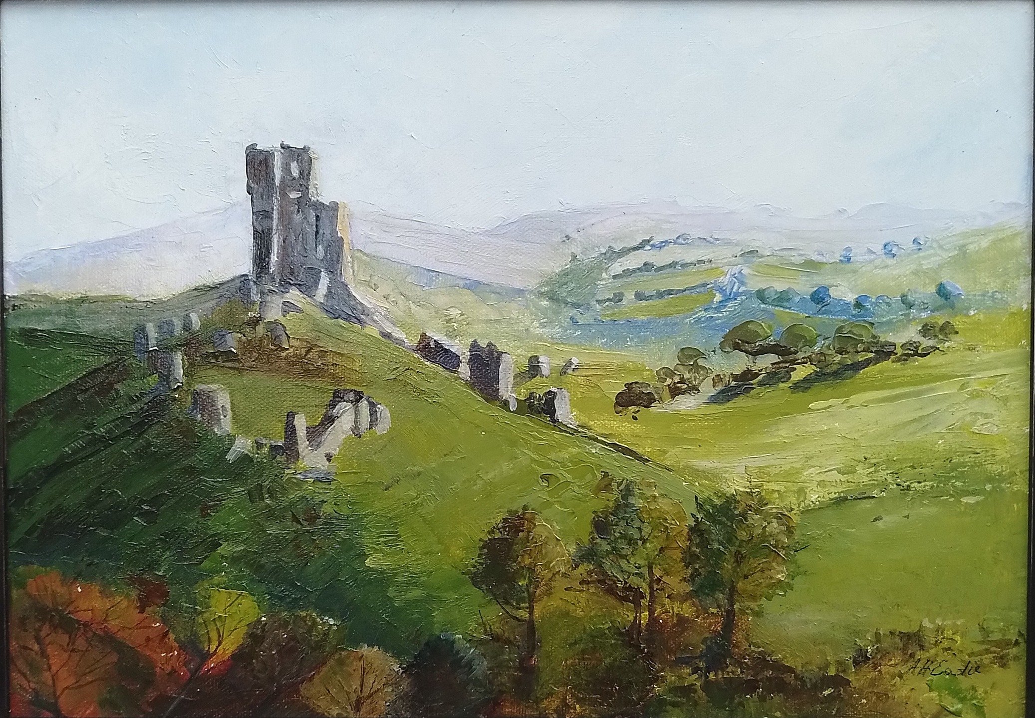 &quot;Towards Corfe&quot;, oil by Andy Eadie