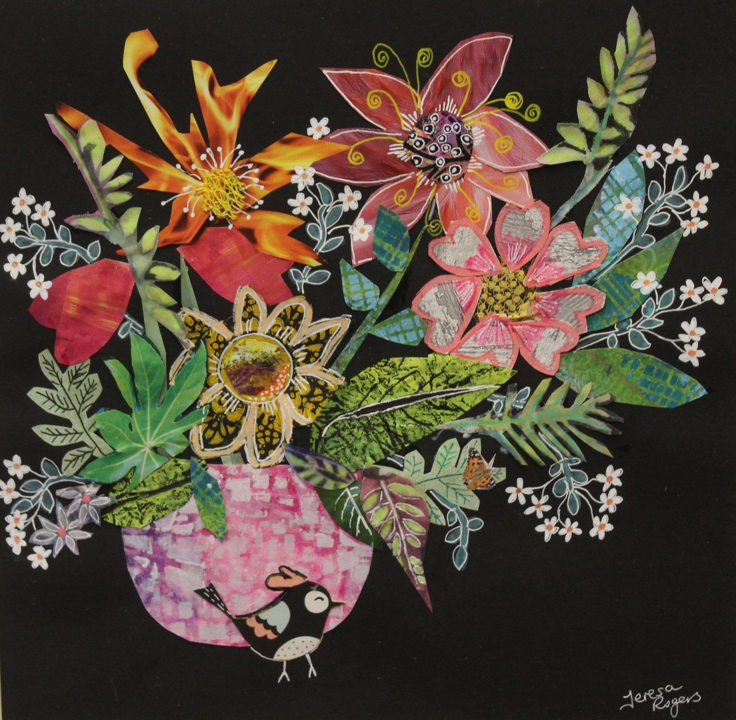 Continuing our series of posts of Winners and Runners-up in this years Summer Exhibition.

Winner: Doreen Baker Trophy for Best Floral Painting, awarded to Teresa Rogers for &quot;Bouquet with Bird&quot;.