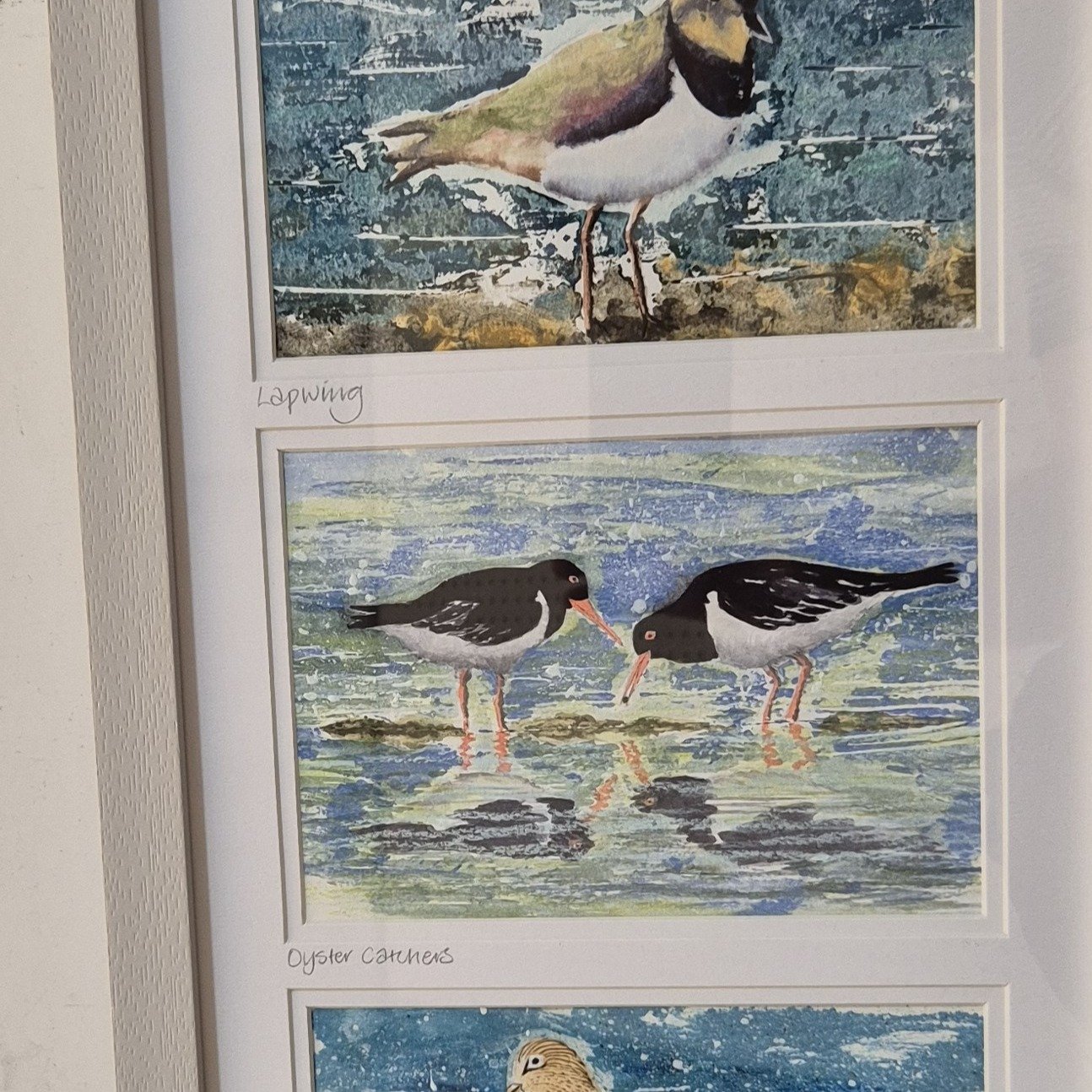 Our final work from our recent exhibition is Runner-up for the Ann Squires Trophy for Best Wildlife Painting - Sally Rowland for "Arne Waders"