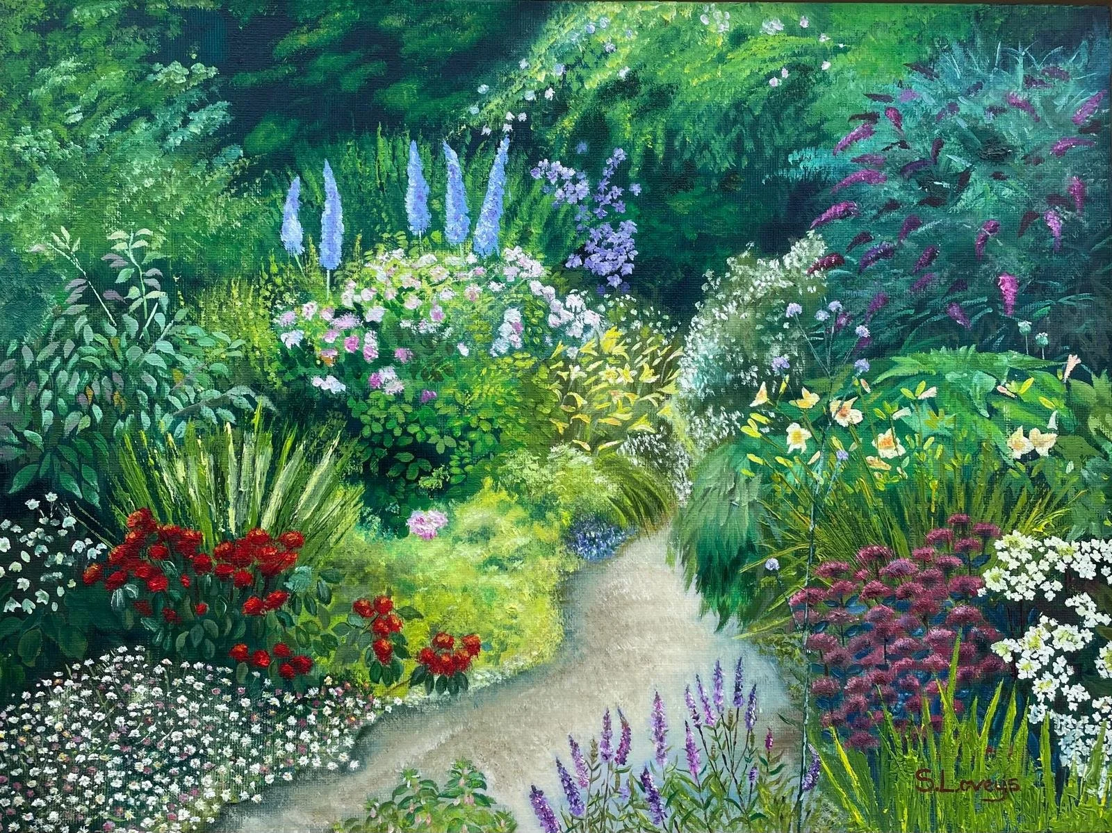 "English Summer Garden" by Sally Loveys