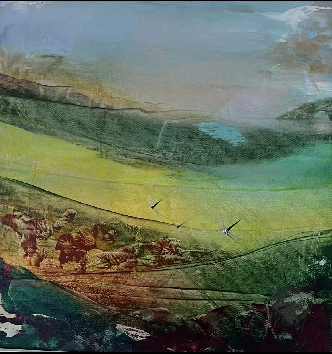 Runner-up -Mason Smith Trophy for Best Acrylic Painting, and Runner-Up for the Foster-Wells Trophy for Best in Exhibition - "Across the Moor" by Alison Smith