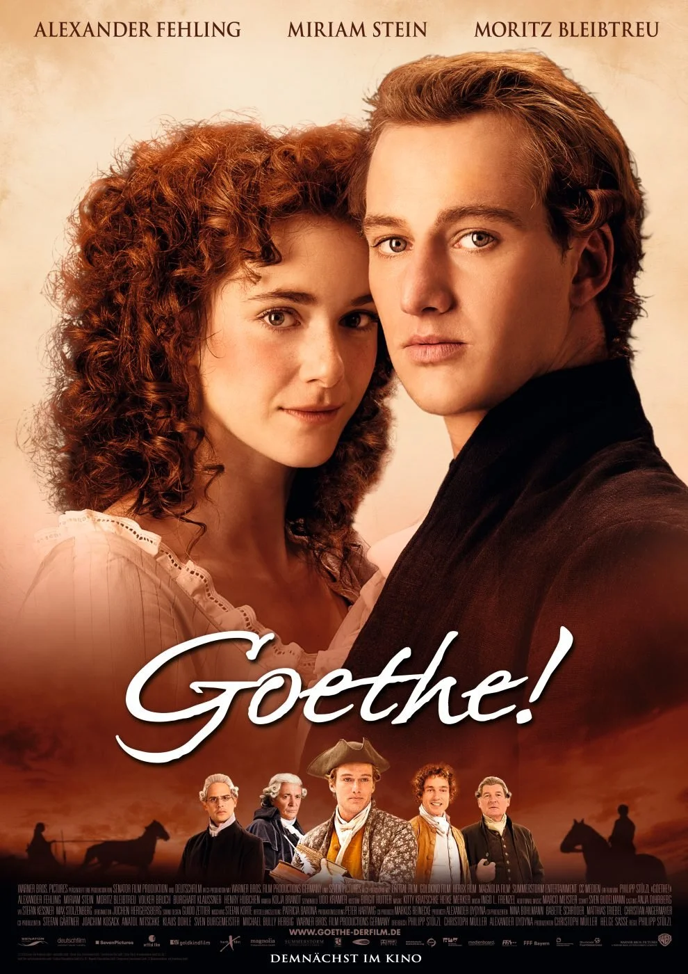 Film poster Goethe! (Junges Goethe in der Liebe) with romantic drama soundtrack by composer Ingo Ludwig Frenzel.